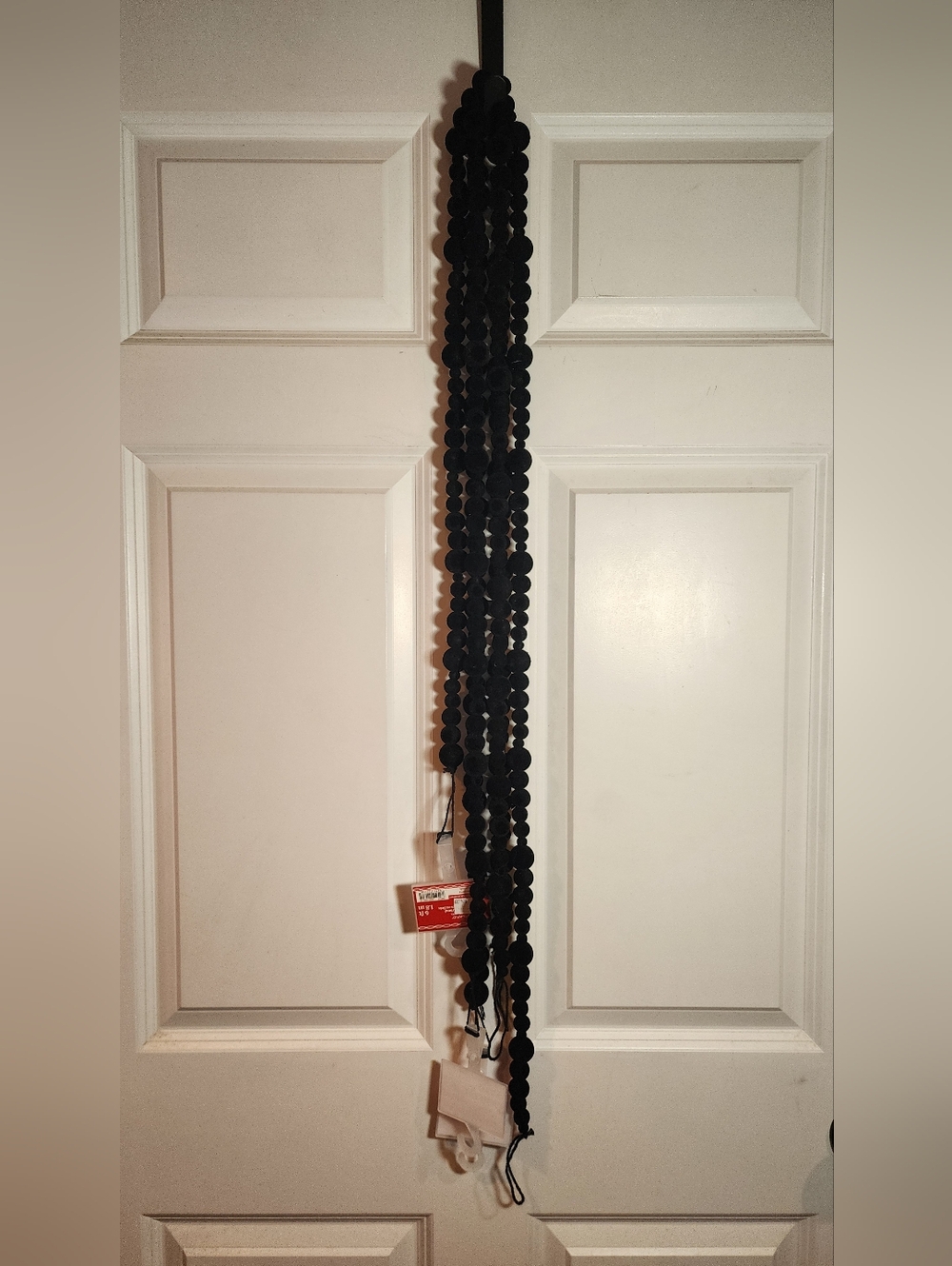 NWT Ashland Set Of 3 Wood Velvet Black Bead Garland 6ft (18ft Total)